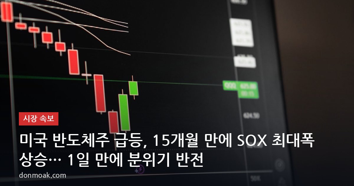 미국 반도체주 급등, 15개월 만에 SOX 최대폭 상승… 1일 만에 분위기 반전