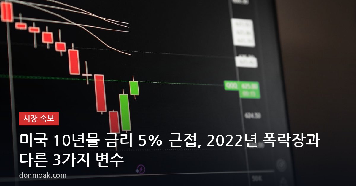 미국 10년물 금리 5% 근접, 2022년 폭락장과 다른 3가지 변수