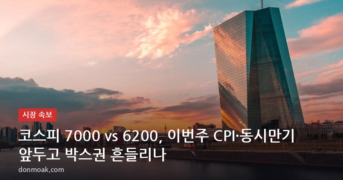 코스피 7000 vs 6200, 이번주 CPI·동시만기 앞두고 박스권 흔들리나