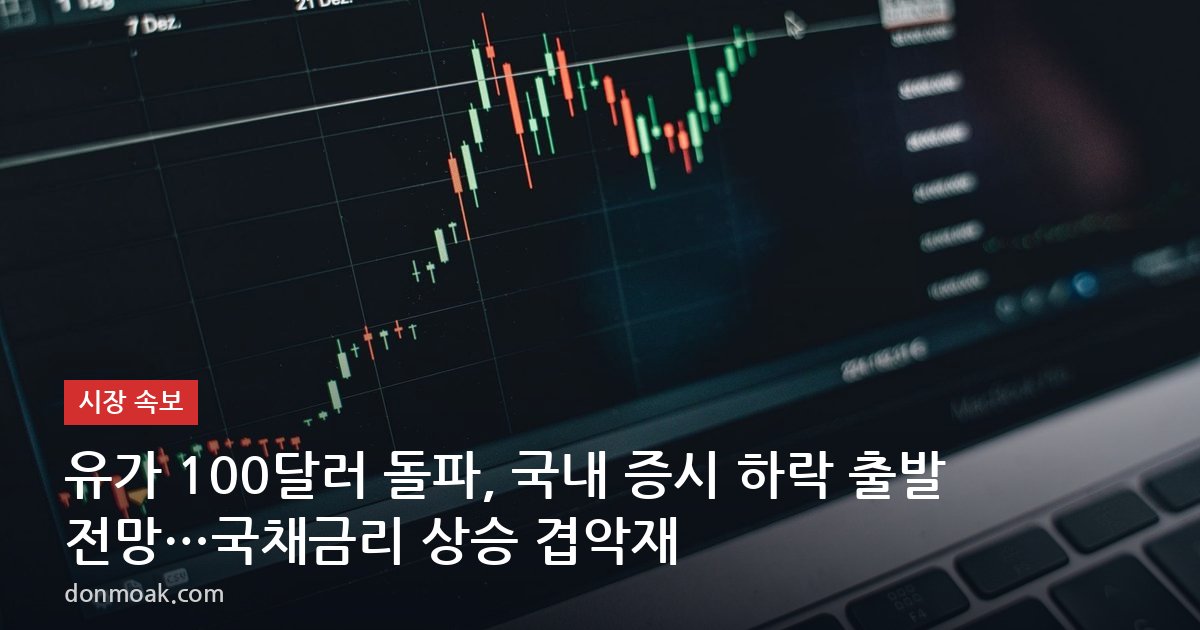 유가 100달러 돌파, 국내 증시 하락 출발 전망…국채금리 상승 겹악재