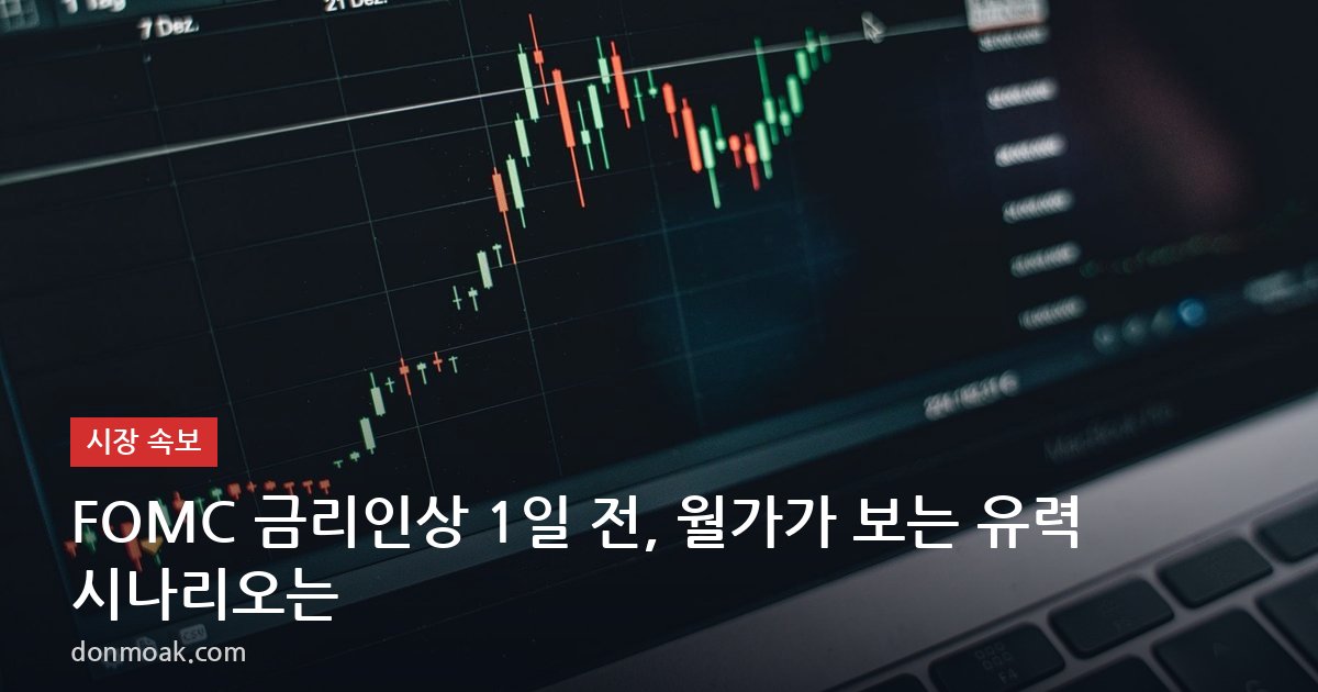 FOMC 금리인상 1일 전, 월가가 보는 유력 시나리오는