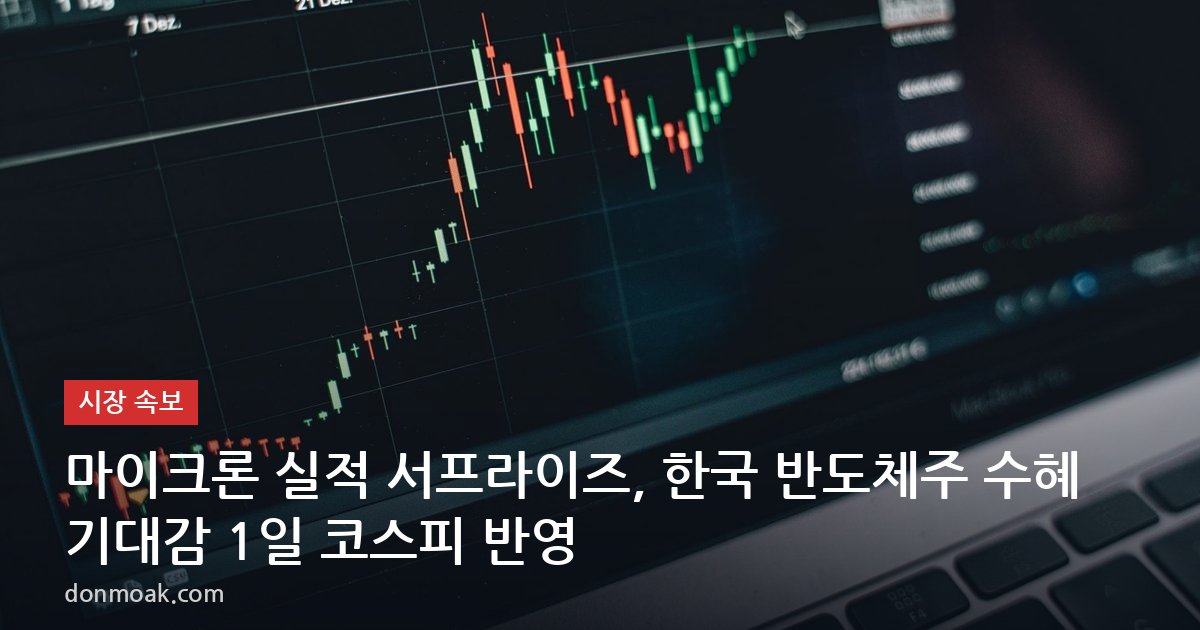 마이크론 실적 서프라이즈, 한국 반도체주 수혜 기대감 1일 코스피 반영